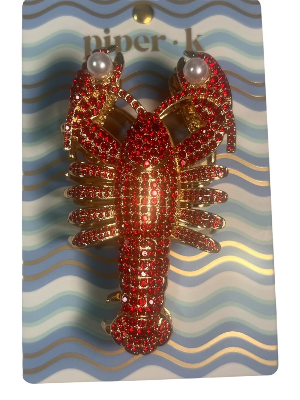 Piper K Red Crystal Lobster Hair Claw Clip